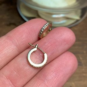 14k Yellow Gold Plated Small Hoops with CZ